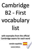 Cambridge B2 - First Vocabulary List (Versión Española)