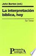 Libro La interpretación bíblica, hoy