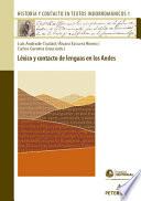 Léxico y Contacto de Lenguas en Los Andes