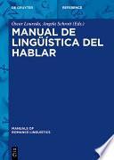 Libro Manual de lingüística del hablar